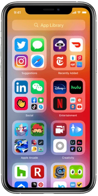 iOS 14 App Library