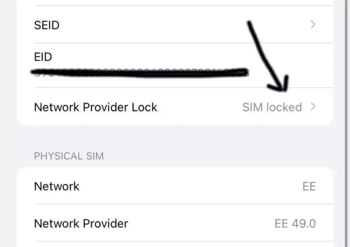 iPhone sim locked
