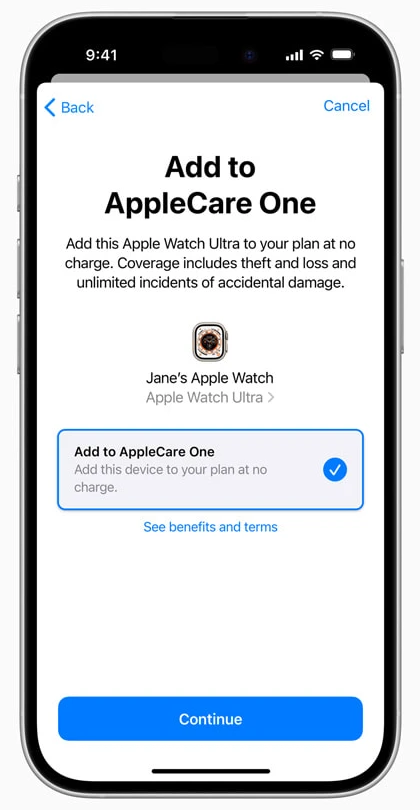 AppleCare One Add Device